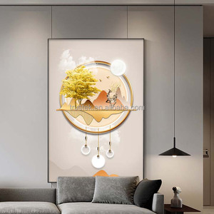 <strong>Large</strong> Original Watercolor Wall Art Painting Northern Europe Style Digital Printing Aluminum Alloy <strong>Frame</strong> LED Optional for House - Product Image 1