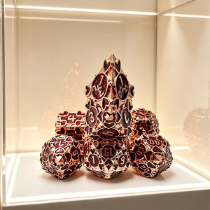 Ensemble de dés à facettes en forme de cœur, incrustation de glaçure scintillante, kit de dés de jeu DND à thème romantique - Product Image 1
