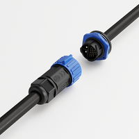 Connecteur d'alimentation et de signal M25 2+20 broches 22 conducteurs 20A 5A 300V 60V IP67, ensemble mâle-femelle avec câble 12AWG 24AWG