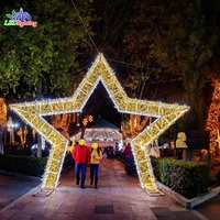 Luces LED con motivos de estrellas 3D, decoración de centro comercial de PVC a prueba de agua para Bodas de Navidad y Halloween