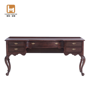 Bureau de secrétaire en bois massif de style américain <span class=keywords><strong>vintage</strong></span>, table de rangement pour la maison, tiroirs, personnalisable pour chambre à coucher, salle de bain, hôtel, appartement - Product Image 1