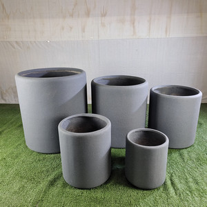 Venta al por Mayor <span class=keywords><strong>de</strong></span> Fábrica: Macetas Cilíndricas Grandes <span class=keywords><strong>de</strong></span> Granito y Hormigón, Ecológicas, Duraderas, Minimalistas, Ligeras y Apilables para Exteriores - Product Image 3