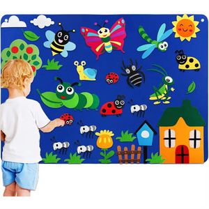 Tablero de Actividades Sensoriales Montessori para Niños Pequeños de 2 a 3 Años, Plegable, Diseño de Bolsa Adaptado para Autismo, Material de Poliéster - Product Image 5