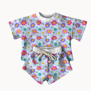 Set di abbigliamento estivo per bambini Ruidian pantaloncini di cotone personalizzati e Top con stampa oversize per il più piccolo vestito a maniche corte da ragazza - Product Image 5