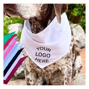 Bandanas pour chiens et chats personnalisées avec logo d'entreprise imprimé, faites à la main, foulard triangulaire pour animaux de compagnie, bandana personnalisé - Product Image 1