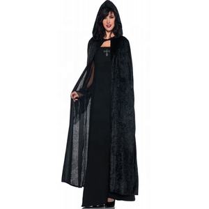 2025 nuevos estilos estilo largo gótico con capucha terciopelo capa túnica <span class=keywords><strong>Medieval</strong></span> brujería capa adultos mujeres hombres - Product Image 1
