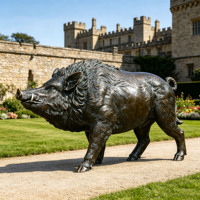 Statue d'art animal personnalisable, sculpture réaliste en bronze pour jardin extérieur, statue de sanglier