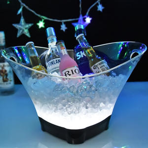 Discothèque Promotion Led Lumineux Partie Seau À Glace Grande Capacité Acrylique clair champagne Refroidisseur De Vin LED Seau À Glace - Product Image 4
