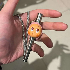 Cute <b>Doll</b> Smoking Mouthpiece Reusable Metal Round Pipe <b>Accessory</b> Carved Decorative Object - Product Image 3