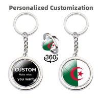 Porte-clés en alliage avec pendentif drapeau national du Maroc, du Nigéria, du Zimbabwe, de l'Égypte, de l'Afrique du Sud, du Kenya, de l'Algérie, design rotatif, bijoux en cristal