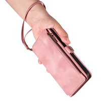 Étui portefeuille en cuir PU pour iPhone 14 Pro Max, 9 emplacements pour cartes + poche zippée pour pièces de monnaie, béquille, blocage RFID, 360° °   Protection