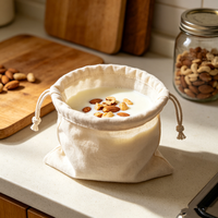Sac à lait végétal 100 % coton naturel, filtre tamis en maille fine écologique pour la production de lait végétalien