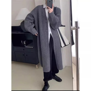 Médio Longo V-neck <span class=keywords><strong>Cardigan</strong></span> Sweater Casaco De Malha Todos Jogo Casaco De Malha - Product Image 4