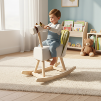 Fauteuil à bascule moderne pour enfants, motif cerf ou cheval, en bois massif, pour chambre, villa, bureau à domicile, salon ou salle à manger
