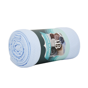 Ubest Lightweight Summer Blankets For Hot Sleepers 100% Bamboo Material Waffle Muslin Spandex Throw Baby Blanket Adult Box Blue