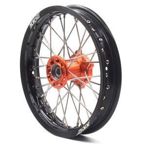 Ensemble de roues de moto pour enfants KKE 12/10 compatibles avec KTM50 SX 2014-2023 moyeu orange usiné CNC <span class=keywords><strong>jante</strong></span> noire - Product Image 2