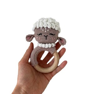Juguete de Ganchillo de Oveja Americana, Sonajero para Bebés, Juguete Relajante, Inflable y Masticable - Product Image 5