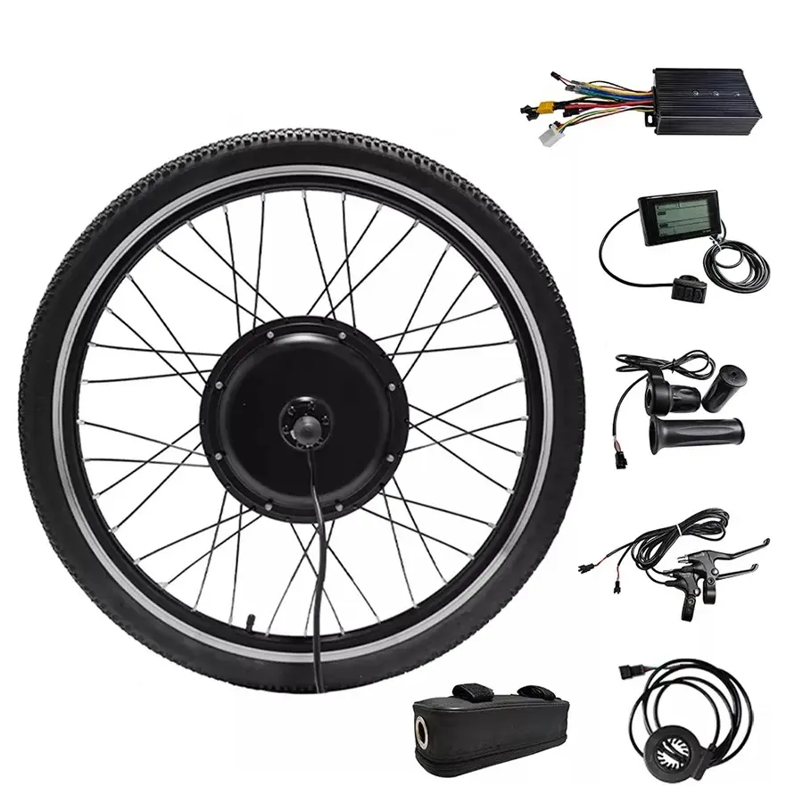 Elektrische Fiets Conversieset 26 Inch 48V 1000W Voor Achterwielaandrijving Ebike Motorwiel Borstelloze Naaf Accessoires