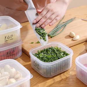 Food Storage Container Square Transparent PP Clip On Lid For Vegetables Garlic Ginger Onions - Product Image 3