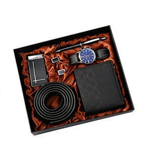 Leather <strong>Gift</strong> Set <strong>Men</strong> Wallet Belt Watch Pen Business <strong>Gift</strong> Box Christmas Fathers Day - Product Image 1
