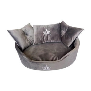 LS peppy copains Offres Spéciales haute qualité doux velours ovale mousse pour animaux de compagnie chien lit avec <span class=keywords><strong>trois</strong></span> oreillers pour AW - Product Image 2