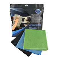 Serviette en microfibre professionnelle pour vitres, tissage gaufré, écologique, séchage rapide, sans traces, sans peluches, pour le nettoyage des pare-brise de voiture
