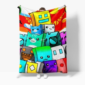Nouvelle couverture en fibre de polyester tissée avec motif géométrique 3D, imprimé Geometry Dash, pour la maison et les voyages - Product Image 1