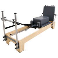 Cama de Pilates de Madera de Arce Sólida en Colores Personalizados, Reformer de Pilates para Entrenamiento de Yoga y Ejercicio