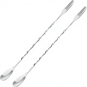 Threaded Twisted Mixing Stir Spoon <b>Bar</b> <b>Tool</b> Stainless Steel <b>Bar</b> Spoon Stirrer Cocktail <b>Bar</b> Spoon Stainless Steel - Product Image 1
