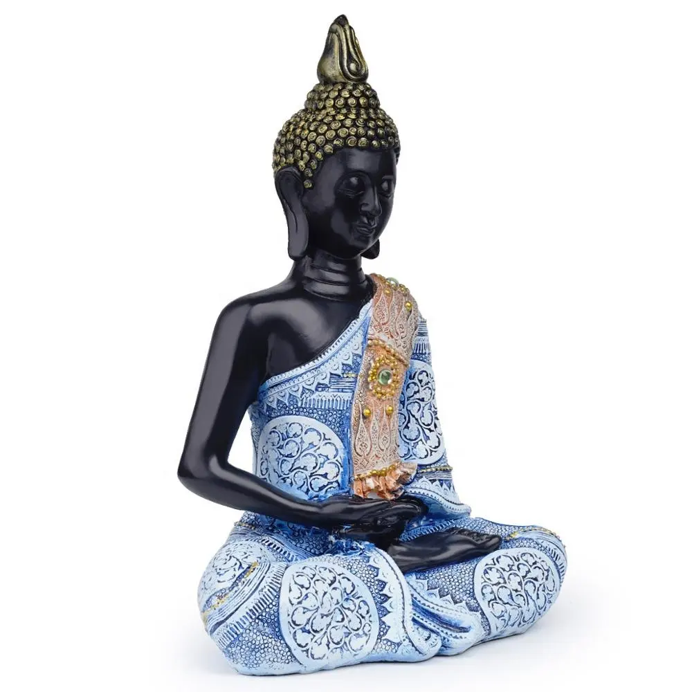 Estatuas de Buda de dioses indios de poliresina de colores artesanales