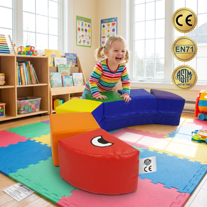 Blocs de jeu en mousse souple Caterpillar Adventure, blocs de jeu en mousse souple, chemin sensoriel d'équilibre pour les tout-petits, certifiés CE et CPC, sièges sécurisés pour l'intérieur - Product Image 1