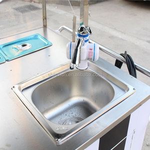 JX-CC180 Carrito de Comida Callejero con Estructura de Aluminio y Acero Inoxidable, Máquina Expendedora de Café, Crepas y Tacos, 110V/220V, para Comida Rápida - Product Image 6