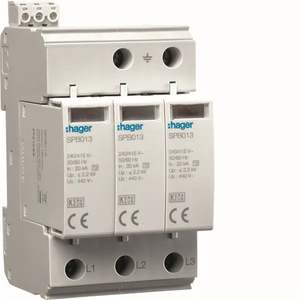 SPB517 Personalizzabile con Hagers SPD 3P 40kA T2 IT FM con contatto ausiliario - Product Image 1