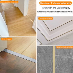 Embellecedor de moldura en T de aleación de aluminio de 10mm <span class=keywords><strong>para</strong></span> huecos de suelo de tablones laminados Esquina de protección de borde de azulejo - Product Image 5
