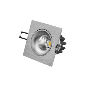 Fırçalanmış gümüş ayarlanabilir COB LED kare downlight 8W 10W 12W