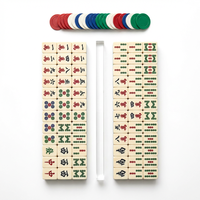 Table de Mahjong Américain de Luxe en Acrylique Lucite avec Sac de Transport Souple Personnalisé, 166 Tuiles, Design Esthétique Moderne, Jeu de Casino