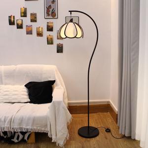 Lampe sur pied classique avec abat-jour en forme de <span class=keywords><strong>parapluie</strong></span>, design antique simple et plissé, pour salon, canapé, chevet, lecture - Product Image 2