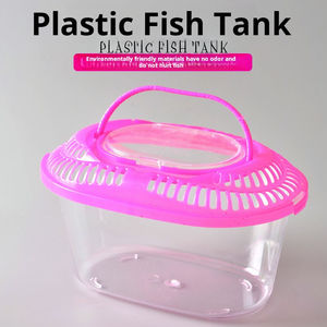 Mini caja de plástico para peces de 18,8 cm, portador de tortugas transparente de mano, tanque de agua para peces y Mascotas - Product Image 4