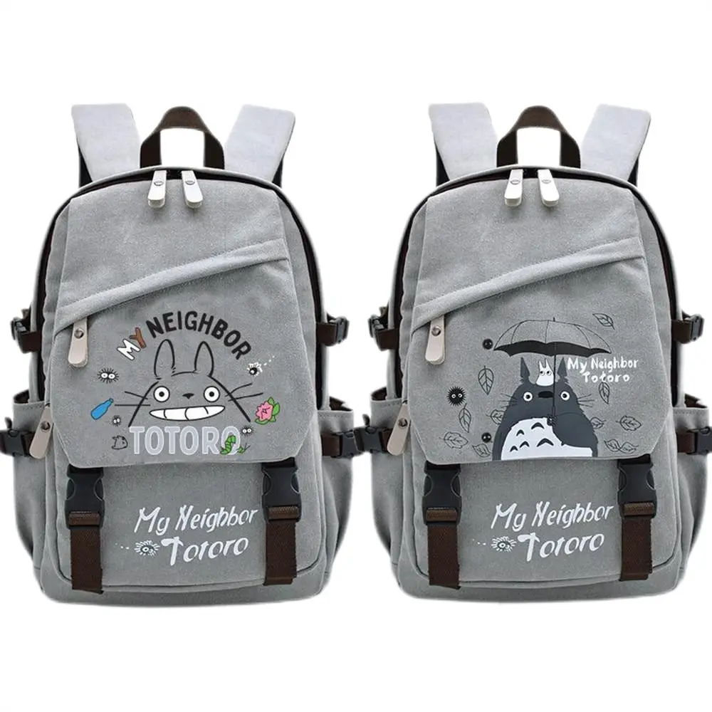 กระเป๋าเป้อนิเมะ Totoro เพื่อนบ้านของฉัน2สไตล์กระเป๋านักเรียนสำหรับวัยรุ่น43x30CM