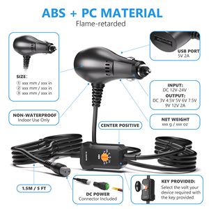 Mini chargeur universel pour ordinateur portable 12W DC 3-9-12V 1A certifié CE, adaptateur de voyage 8 embouts pour voiture, pour écouteurs/ordinateur portable/tablette/bande LED - Product Image 2