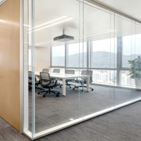 Cloison modulaire en verre avec cloisons insonorisées personnalisées, directement de l'usine, pour salle de réunion