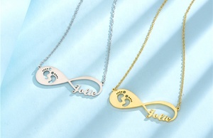 Collar Infinito Personalizado de Acero Inoxidable con Nombre y Fuente a Elección para Niños - Joyería para Bodas, Compromisos y Fiestas - Product Image 5