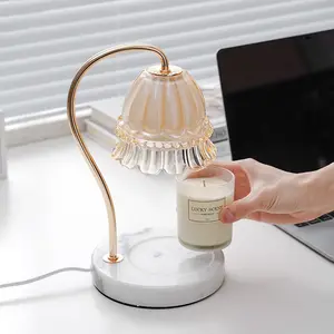110 V Zwei Glühbirnen Brenner Schmelze Luxus verstellbare Marmor Holz sockel Höhe Elektrische Kerzen wärmer Lampe