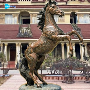 Statua di Cavallo Rampante in Bronzo a Grandezza Naturale Personalizzata per Decorazione Giardino Moderno con Colore Personalizzabile - Product Image 3