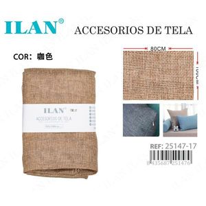 Tela con Aspecto de Lino Ilan, 80x100cm, Marrón, Textil Decorativo para el Hogar - Product Image 1