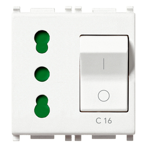 เต้ารับไฟฟ้า 2P+T 16A C16 สีขาว แบบมีสปริง - Product Image 1