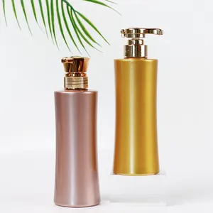 Umwelt freundlicher Großhandel 500ml Roségold Leere Luxus-Plastik-Shampoo flasche mit Plastik pumpe