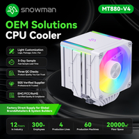 Refroidisseur de processeur à double tour en cuivre, dissipateur thermique 280W avec roulement fluide 50000 heures, pour vendeurs dropshipping, avec échantillon OEM rapide en 7 jours prêt à l'emploi