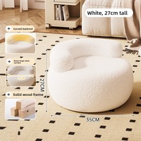 Nordischer Creme-Samt Einzelsessel Moderner Lazy Curve U-förmiger Sessel Multifunktional für Wohnzimmer Schlafzimmer Esszimmer