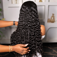 ELI Tendance Perruque de cheveux humains Deep Wave 13x6 HD Lace Front sans colle pré-épilée noire naturelle bouclée en cheveux vierges Vente en gros OEM